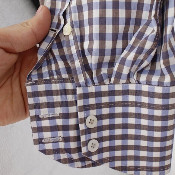 Tom Ford dress Shirt Men's Large 41 Long Sleeve Button Up Check Cotton plaid - Picture 10 of 15